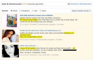 Unseriöse partnervermittlungen