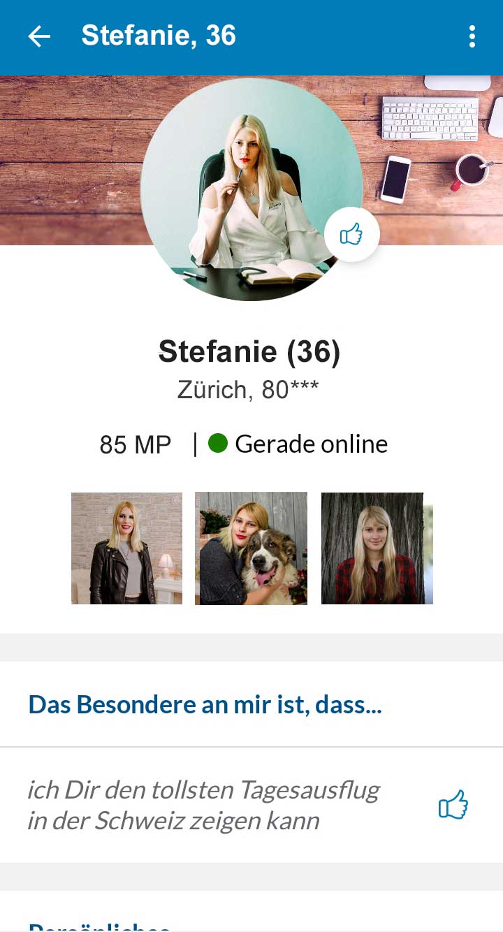 Elitepartner App Profil Zürich