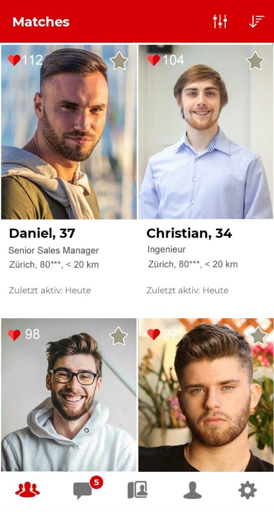 Parship App Matches in Zürich