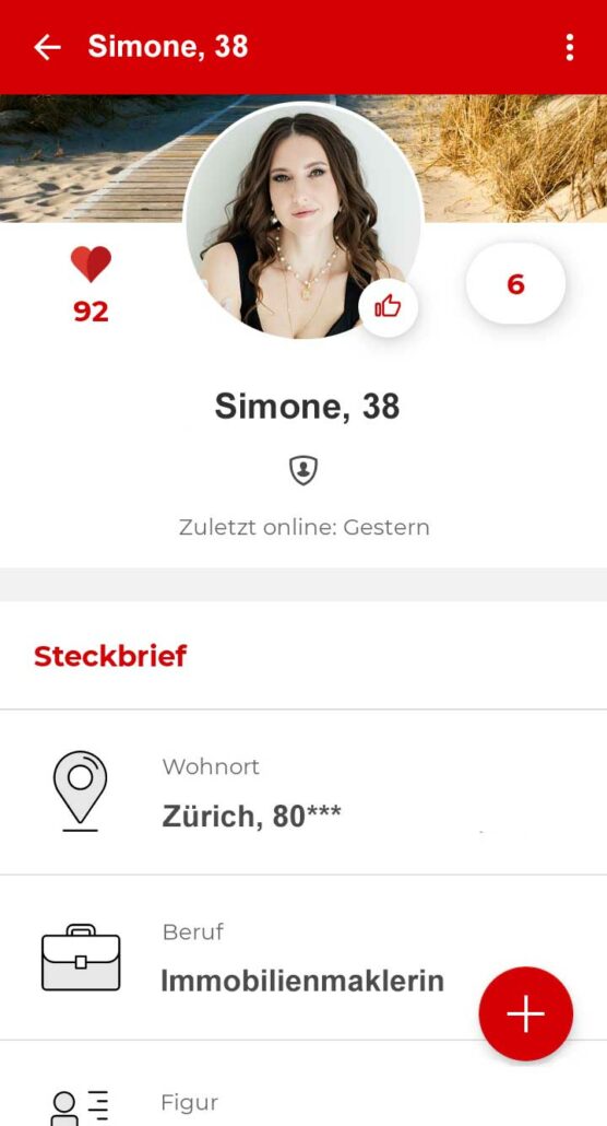 Parship Profil in der App
